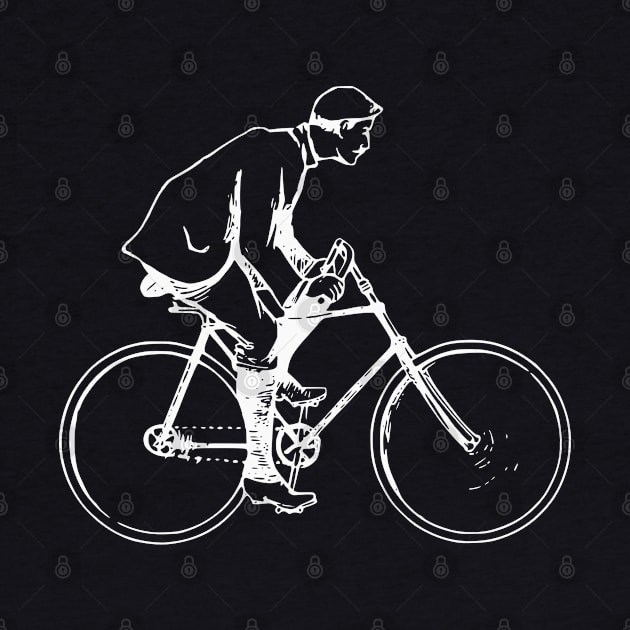 White Vintage Bicycle Cyclists by Vintage Boutique